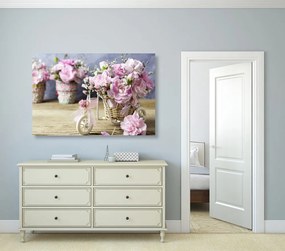 Quadro su tela – Garofano rosa romantico in stile vintage