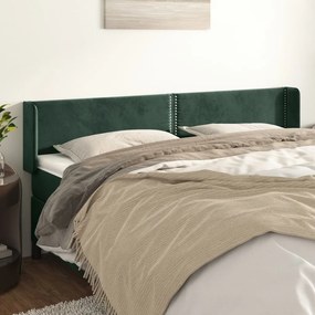 Testiera Ad Orecchio Verde Scuro 183x16x78/88 Cm İn Velluto /