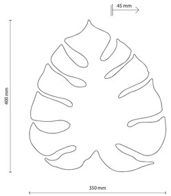 TK Lighting Applique Monstera, a forma di foglia, 3 x G9, acciaio, marrone