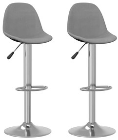 Sgabelli Da Bar 2 Pz İn Tessuto Grigio /