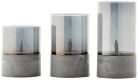 Brilliant - SET di 3 candele LED BOUGIE LED/2xAA IP44 grigio/fumo