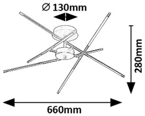 Rabalux 71339 - Lampadario a plafone LED HENLI2 LED/40W/230V 3000K oro