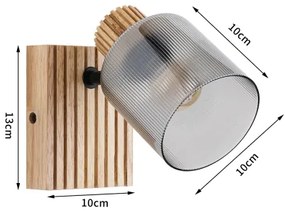 Brilagi - Faretto da parete HYGGE 1xE14/15W/230V legno di Hevea/fumé