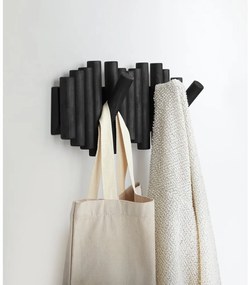 Appendiabiti da parete nero in legno di pino Picket - Umbra
