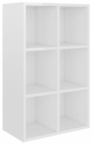 Libreria/Credenza Bianco Lucido 66x30x98 cm Legno Multistrato