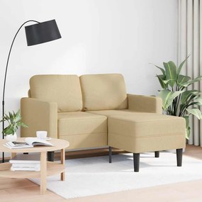 Divano 2 Posti Con Chaise A L Verde Chiaro Grigio 125 Cm Lino /