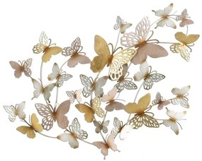 Pannello decorativo da muro con design a farfalle 132X3,5X95,5 cm Butterflies oro/rosa