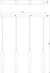 Zuma Line P241125804BL - Lampadario a sospensione con cavo VELIC 4xG9/5W/230V nero