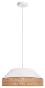 Lampadario a sospensione con filo MANISO 1xE27/60W/230V diametro 45 cm bianco/beige