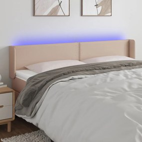 Testiera Cappuccino A Led 203x16x78/88 Cm İn Similpelle /