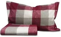 Completo letto singolo quadri bordeaux