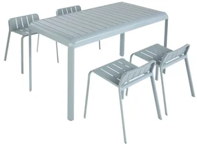 Tavolo da pranzo per giardino Idaho NATERIAL struttura e superficie in Alluminio per 4 persone 144x70cm