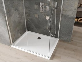 Mexen Omega cabina doccia scorrevole 120 x 70 cm, trasparente, cromo + piatto doccia Flat - 825-120-070-01-00-4010