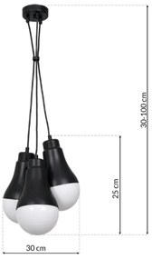 Lampadario su fune HELIOS 3xE14/40W/230V