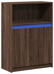 Credenza con led rovere marrone 72x34x100 cm legno multistrato