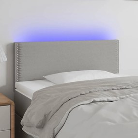 Testiera A Led Grigio Chiaro 100x5x78/88 Cm İn Tessuto /