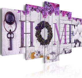 Quadro Purple House  Colore Viola, Dimensioni e Misure 200x100