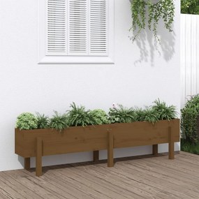 Fioriera Rialzata Da Giardino Ambra 160x30x38 Cm Massello Pino /