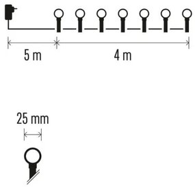 Catena LED da esterno natalizia 40xLED/9m IP44 blu