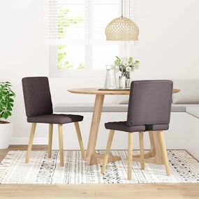 Sedie Da Pranzo 2 Pz Marrone Scuro İn Tessuto /