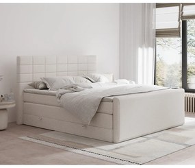 Letto boxspring beige con contenitore 140x200 cm Ava – Maison de Rêve