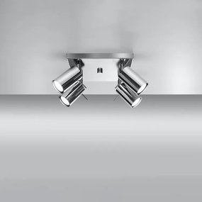 Plafoniera da Soffitto 4xGU10 RING 4 Orientabile in Acciaio