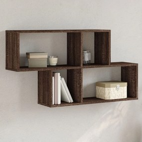 Scaffale A Muro Rovere Marrone 100x20x53cm İn Legno Multistrato /