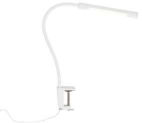 Lampada da scrivania Clamp bianca con LED con dimmer tattile - Lionard