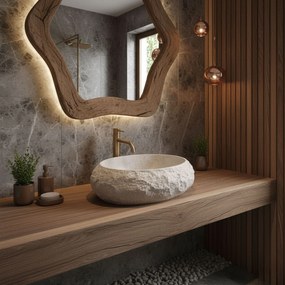 Lavabo da appoggio Rea Mika Beige