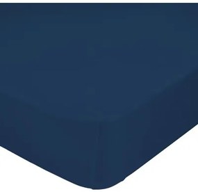 Lenzuolo con angoli HappyFriday BASIC Blu Marino 105 x 200 x 32 cm