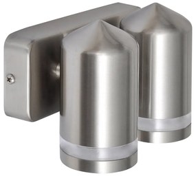 Lampada Led A Parete Acciaio Inox Con Testa A Cono /