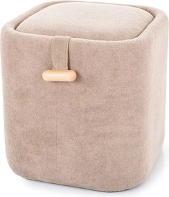 Pouf Nap con contenitore in tessuto beige scuro – 37x37x42 cm