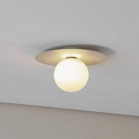 TK Lighting Plafoniera Pixie, beige, vetro, Ø 25 cm, sfera, G9