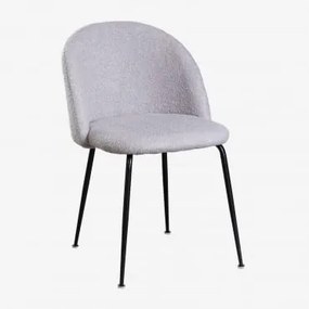 Confezione da 4 sedie da pranzo in ciniglia Kana Design Gris Claro & - Sklum