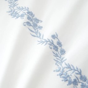 Set copripiumino e federa bianco in percalle di cotone per letto matrimoniale 3 pezzi 200x200 cm Camille Embroidered Floral – Bianca