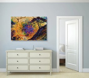 Quadro su tela – Albero con sfondo orientale