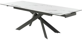 Tavolo da pranzo allungabile 6-10 coperti in ceramica e Metallo Bianco e Antracite - COREMA di PASCAL MORABITO