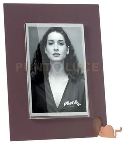 Portafoto topino grande viola ametista ,mocha mousse in ferro e pol...