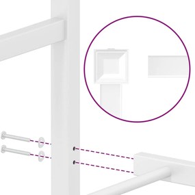 Giroletto con Testiera Metallo Bianco 193x203 cm