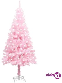 vidaXL Albero di Natale Preilluminato con Supporto Rosa 120 cm PVC