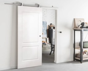 Porta scorrevole reversibile Miami in mdf bianco, L 93 x H 212 cm, con binario Ermes