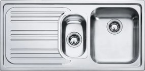 Lavello 1.5 vasche in inox argento FRANKE RRX 651 L 50 x L 100 cm, sgocciolatoio a sinistra