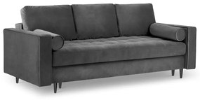 Divano letto in velluto grigio scuro Santo - Milo Casa