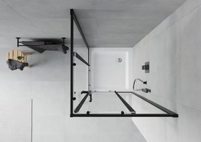 Mexen Rio cabina doccia quadrata 80 x 80 cm, trasparente, nero + piatto doccia Rio, bianco - 860-080-080-70-00-4510