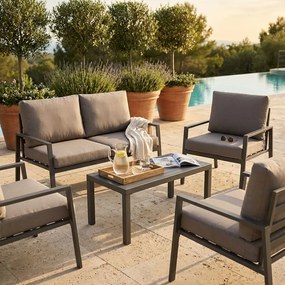 LUCIUS - salotto da giardino in alluminio e poliestere