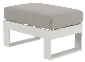 Pouf da giardino con cuscino grigio Las Vegas NATERIAL, struttura in alluminio seduta in poliestere bianco, L 50 x H 46 x P 75 cm