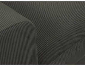 Divano angolare nero allungabile e con contenitore (con penisola a destra/con chaise lounge) con rivestimento in velluto a coste Kyoto – Cosmopolitan Design