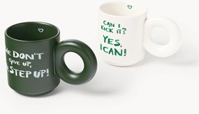 Set di 2 tazze impilabili in porcellana con motivo decorativo Tutti