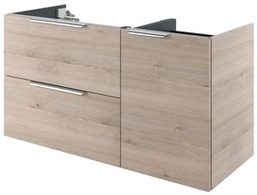 Mobile da bagno sotto lavabo Neo grigio L 120 x H 64 x P 48 cm 2 cassetti 1 anta, lavabo non incluso