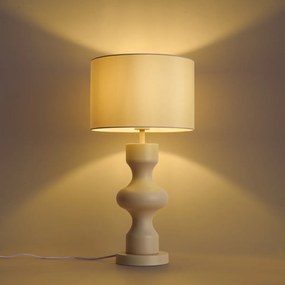 Lampada da tavolo retrò beige con paralume in tessuto - Captain
